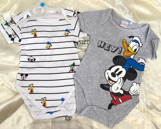 CONJUNTO DE DOS PIEZAS BODYS MICKY Y DONALD