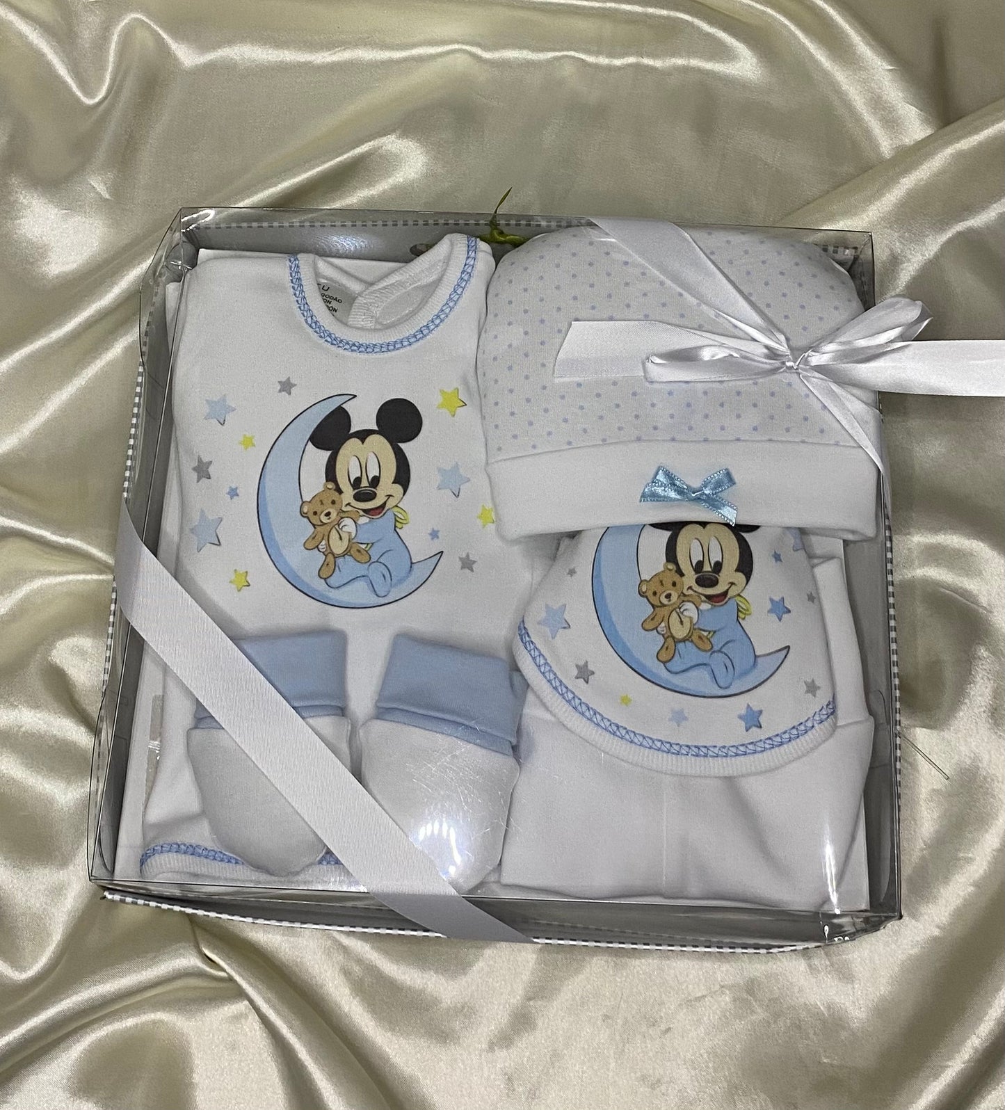 CONJUNTO REGALO DE RATÓN MICKEY Y MINNIE MODELO CON LUNA