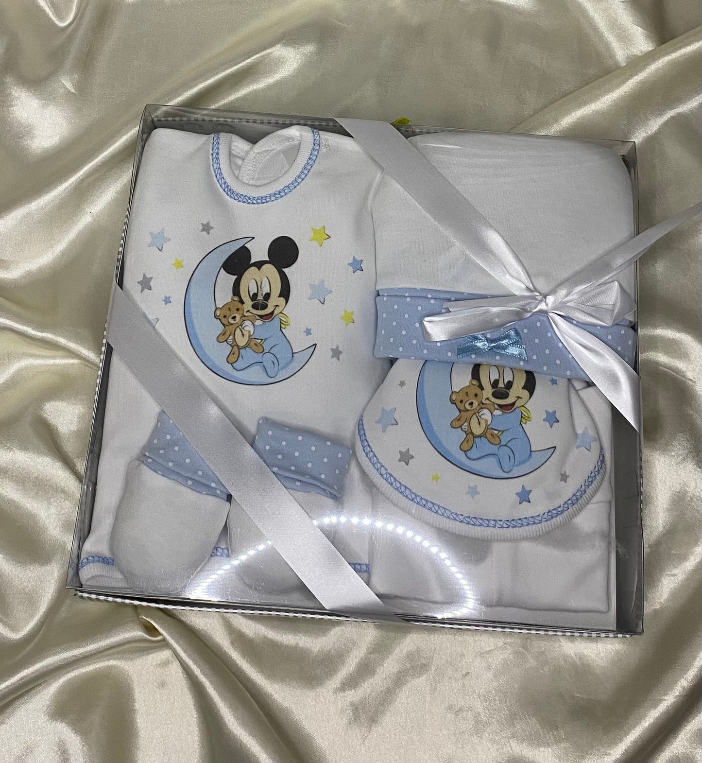 CONJUNTO REGALO DE RATÓN MICKEY Y MINNIE MODELO CON LUNA