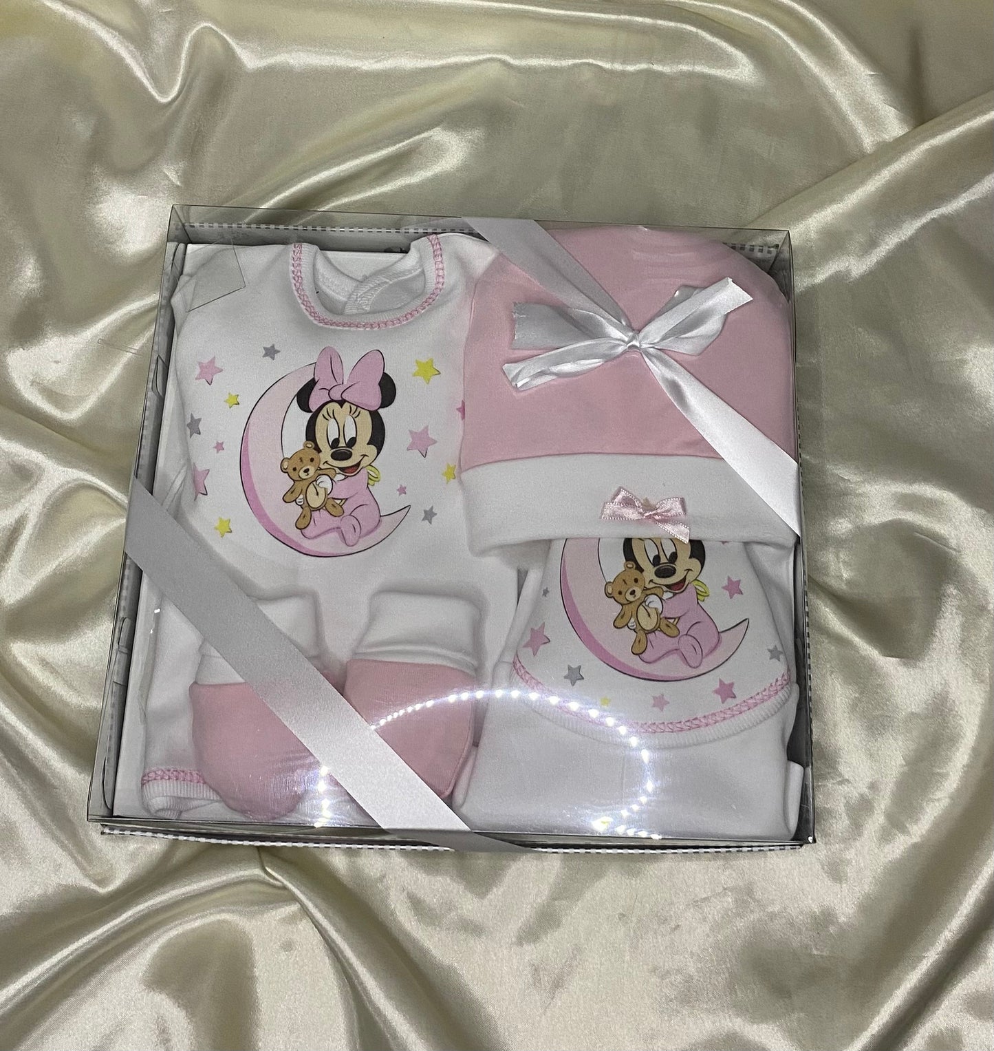 CONJUNTO REGALO DE RATÓN MICKEY Y MINNIE MODELO CON LUNA