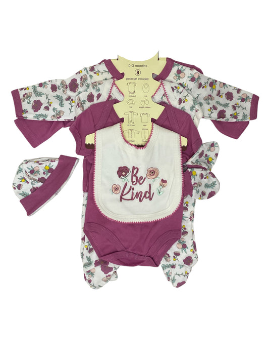 Conjunto de 8 piezas a juego para bebé niña 3-6meses